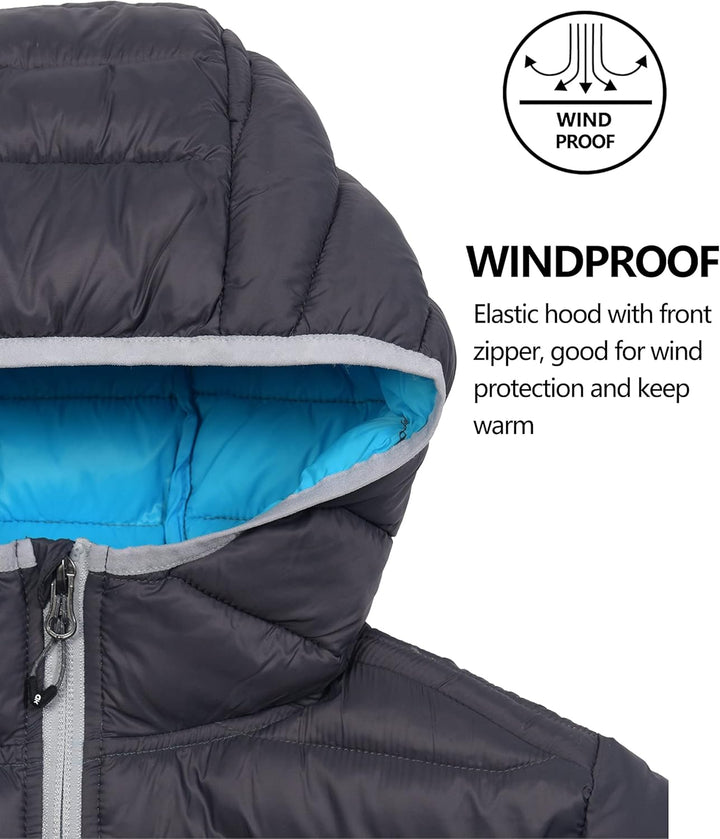 Little Donkey Andy Daunenjacken Damen Leichte Steppjacke Winddichte Warme Winterjacke Outdoor Kapuze