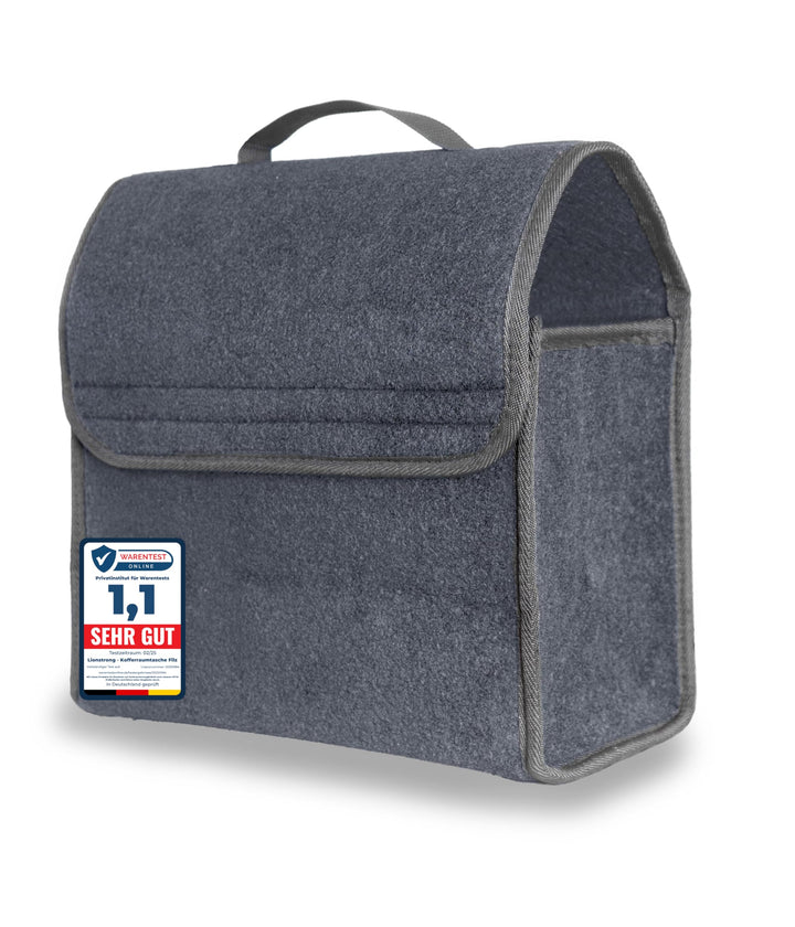 Auto Kofferraumtasche [HOCHWERTIGER FILZ] – Faltbar – Rutschfest mit Klettbändern zu befestigen – We