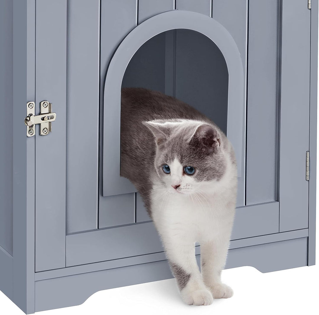 Yaheetech 2er Set Katzentoilette Katzenklo Schrank Katzenhaus Holz Katzenhöhle Einzeltür Katzenkommo