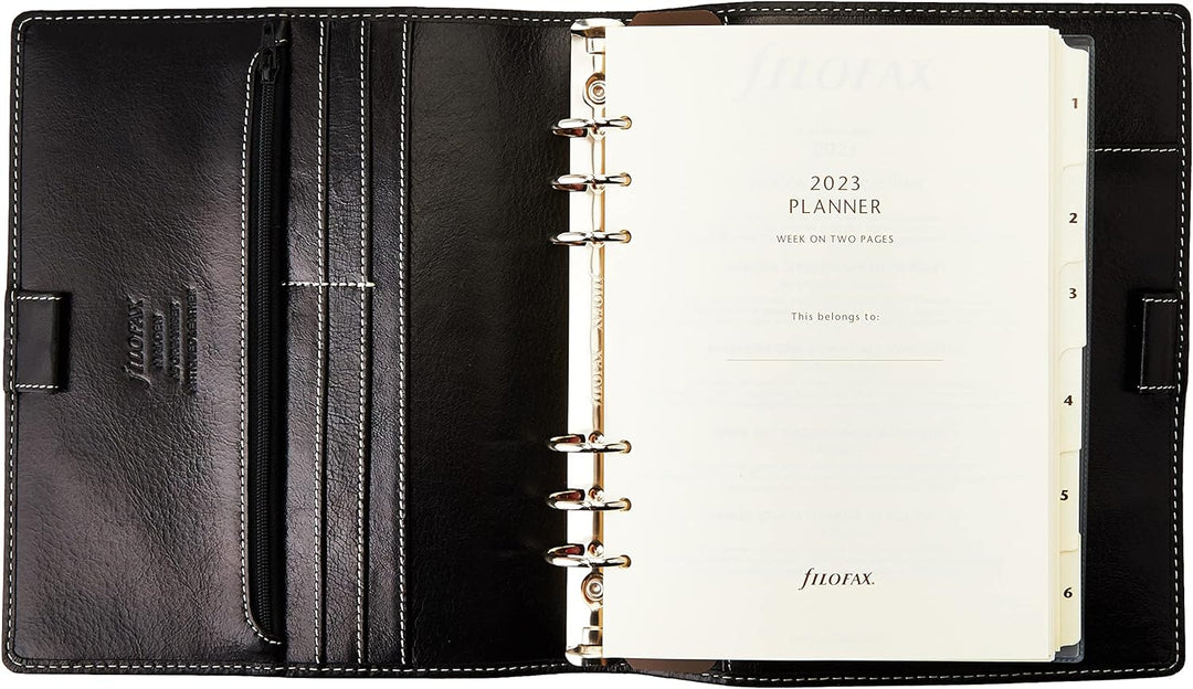 Filofax Malden A5 Organiser Black 2021, 21-028623 Schwarz, Schwarz