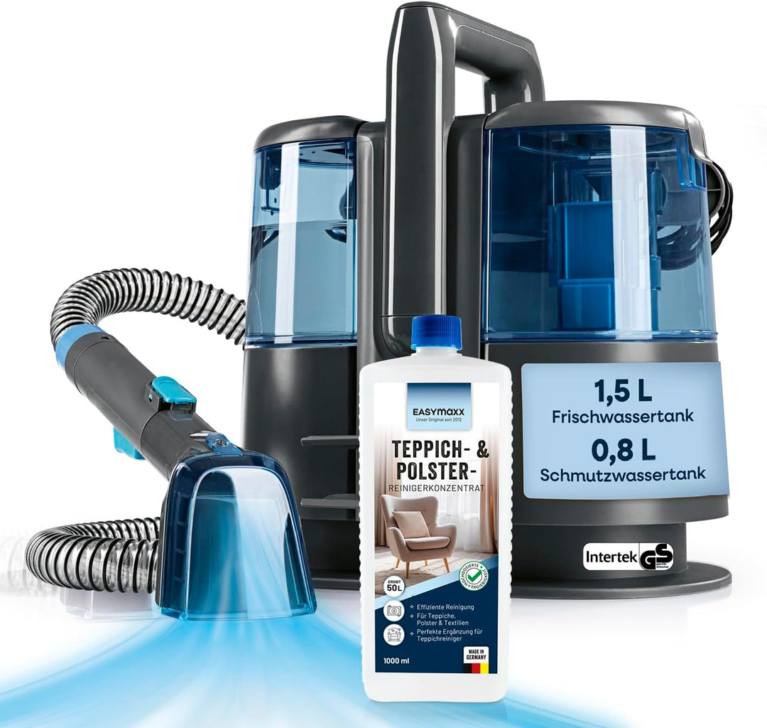 CLEANmaxx Teppichreiniger & Polsterreiniger Pro Power | Spot Cleaner & EASYmaxx Teppichreiniger Mitt