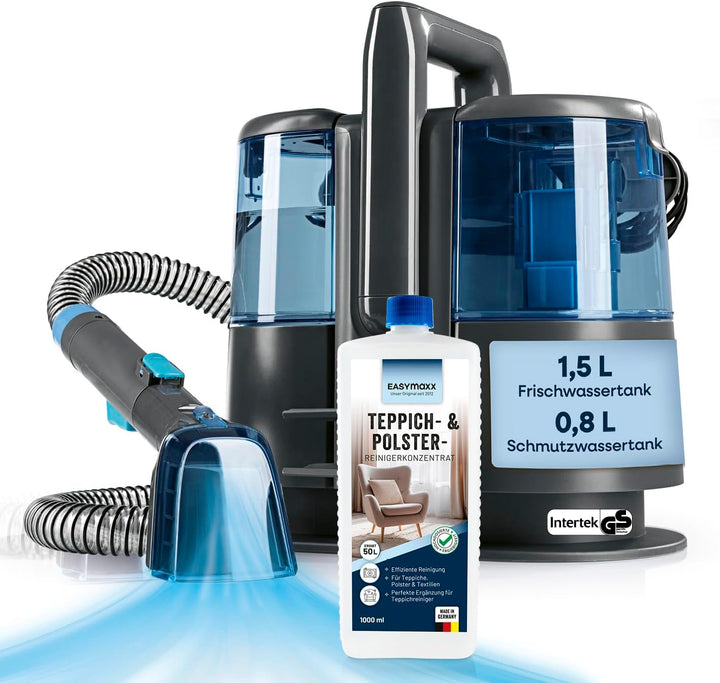 CLEANmaxx Teppichreiniger & Polsterreiniger Pro Power | Spot Cleaner & EASYmaxx Teppichreiniger Mitt