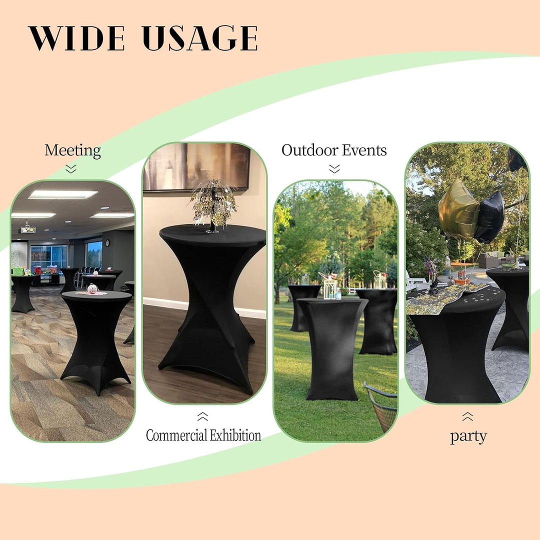 Pesonlook 6er-Set Stretch Stehtisch Husse für Bistrotisch Ø 70-75 cm Elegante,Verstärkung im Fussber