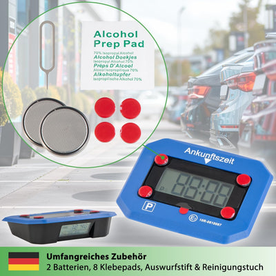 fouraces elektronische Parkscheibe - Zulassung des Kraftfahrtbundesamtes - mit Ersatz Batterie, auto