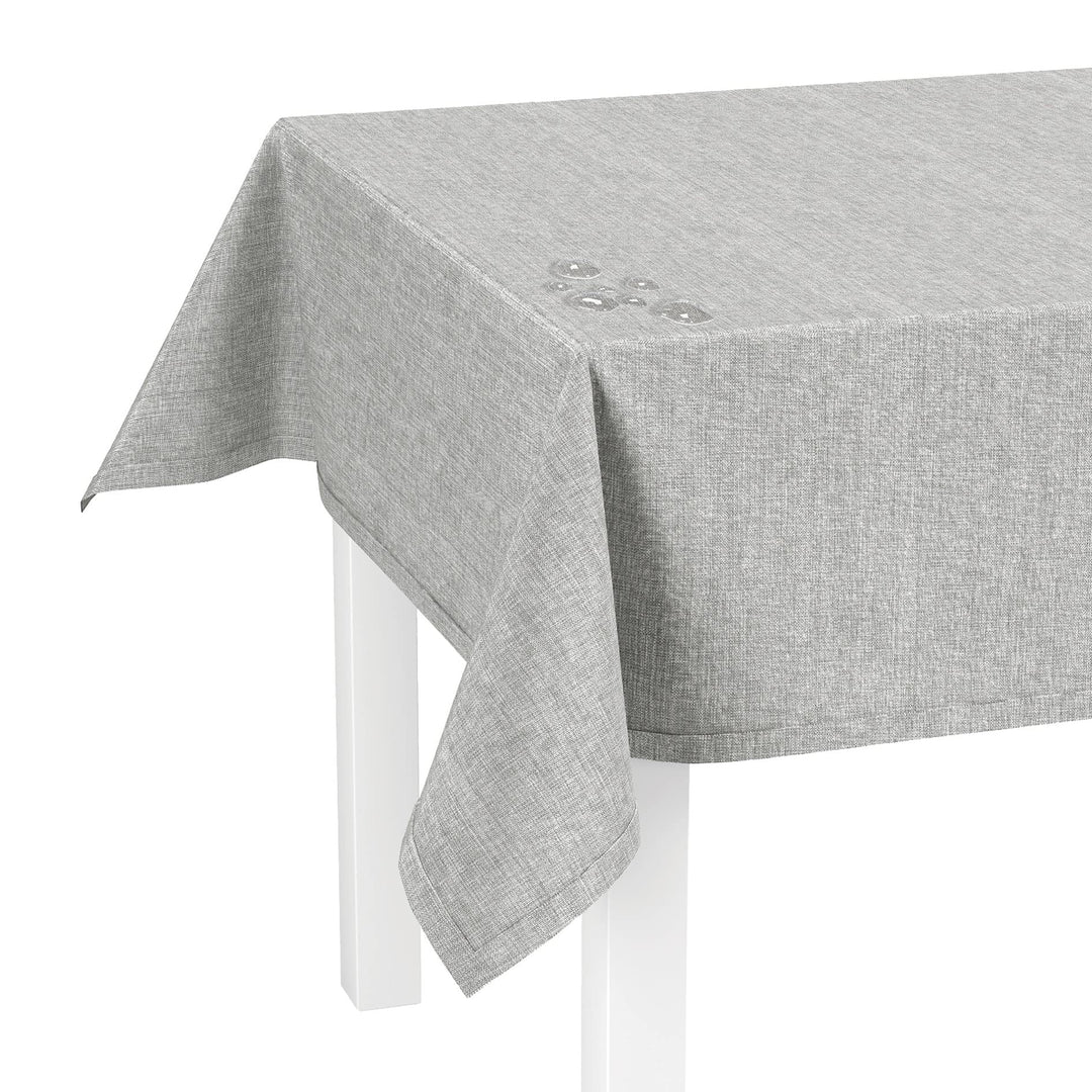 LILENO HOME Tischdecke abwaschbar [110x140cm] in Silber - Gesäumte Polypropylen Gewebe Tischdecke wa