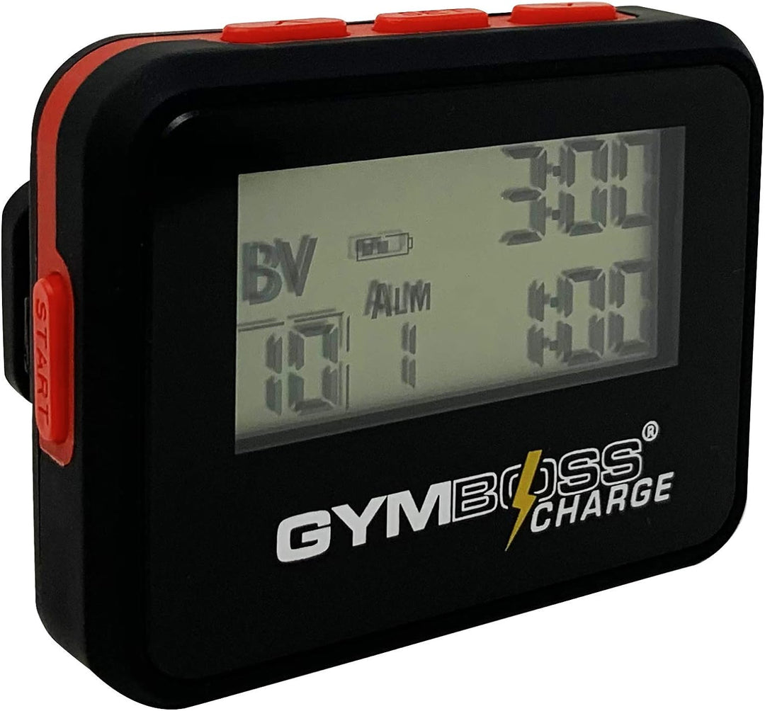 Gymboss Charge Intervall-Timer und Stoppuhr (Schwarz/Rot), Schwarz/Rot