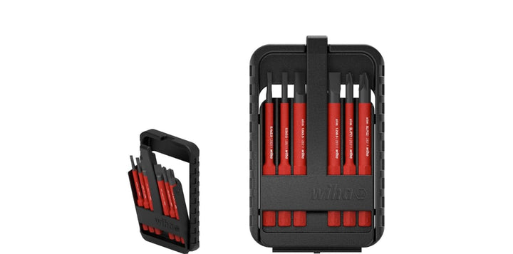Wiha 43158 electricSchlitz, PlusMinus/Pozidriv 6-TLG. in slimBit-Box Bit Set Rot Schlitz, Plusminus/