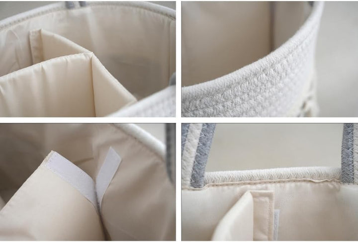 Aufbewahrungskorb Baumwollseil Gewebte Wickeltasche Wickel-Organizer | Baby-Wickeltasche Windelkorb