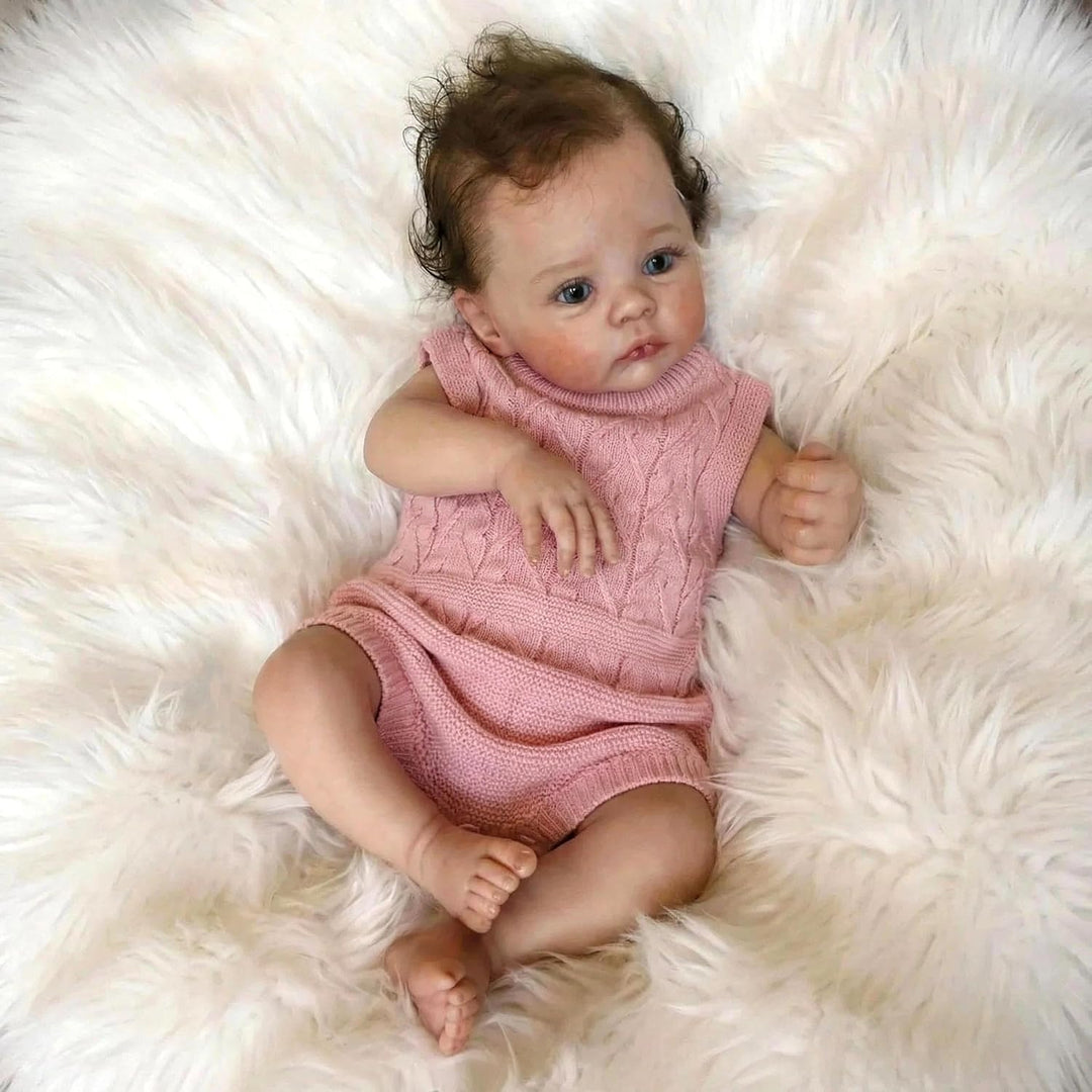 Zero pam Reborn Baby Vollsilikon Lebensecht-45CM Reborn Puppen Lebensecht, Silikon Baby Mädchen, Bab