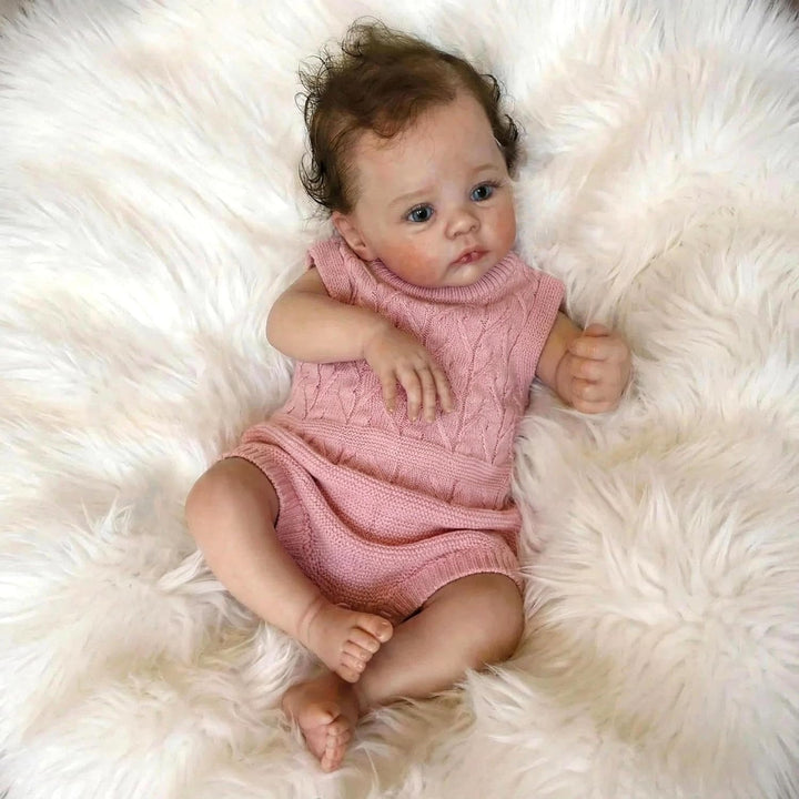 Zero pam Reborn Baby Vollsilikon Lebensecht-45CM Reborn Puppen Lebensecht, Silikon Baby Mädchen, Bab