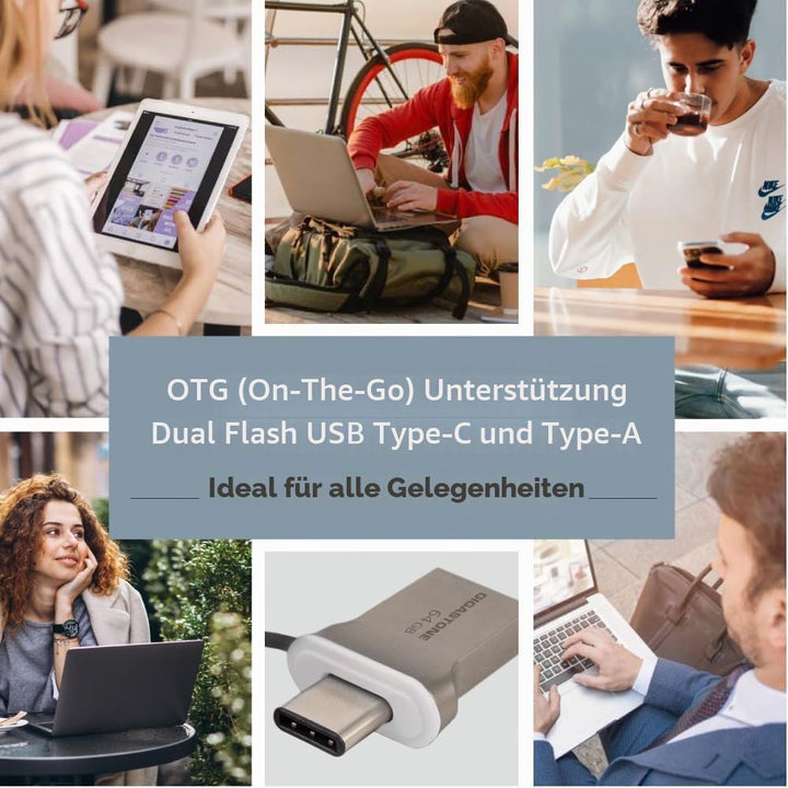 GIGASTONE 128GB Nano Luxus Dual-Laufwerk (2 Stück) Z50 USB 3.2 Gen 1, 2-in-1 Type-A & Type-C, 100MB/