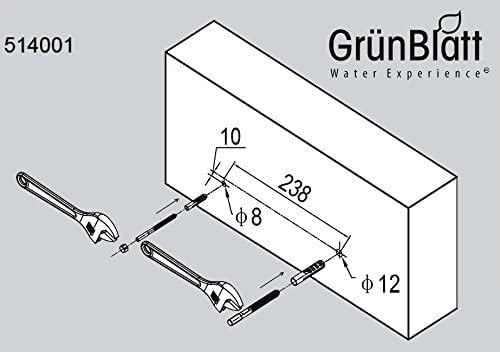 Grünblatt Waschbecken Hänge-Waschtisch mit Lotus Effekt Nano-Beschichtung (36 x18x9-Rechts), 36 x18x