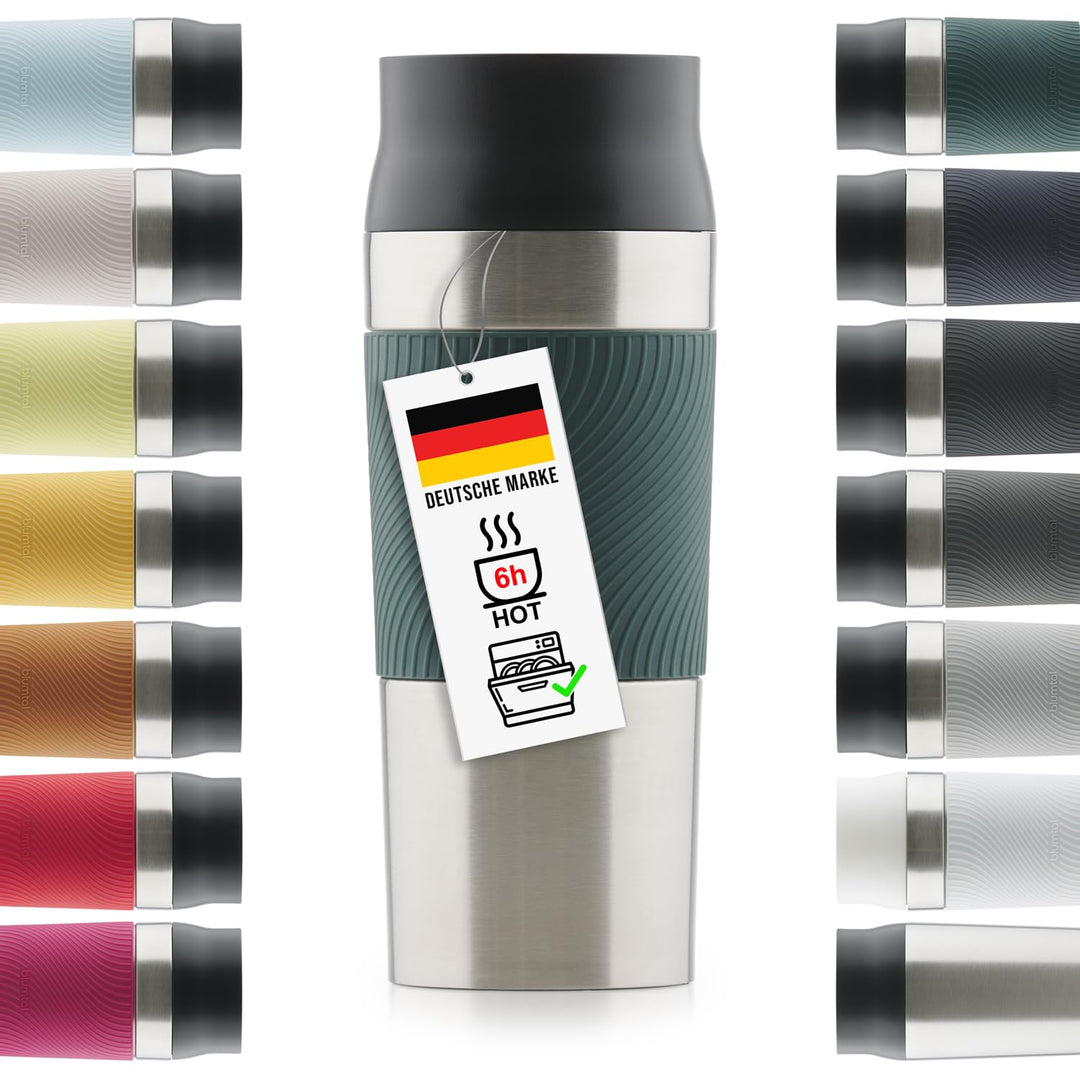 Blumtal Thermobecher 500 ml - Kaffeebecher to go aus Edelstahl - auslaufsicherer Isolierbecher kalt/