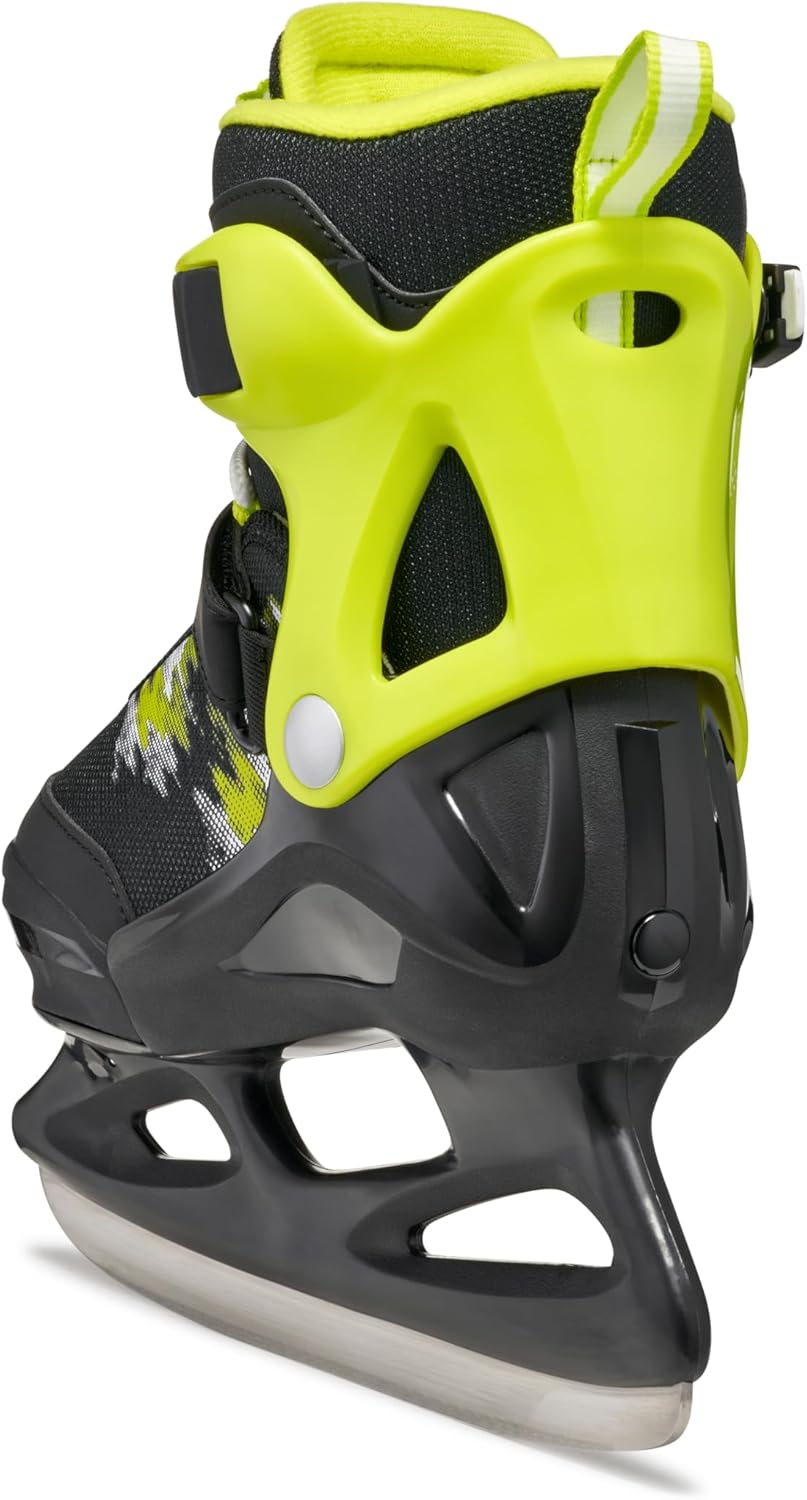Bladerunner Micro Ice Schlittschuh Grössenverstellbar, Jungen, Schwarz/Limette 29-34 (UK: 11J-1 / US