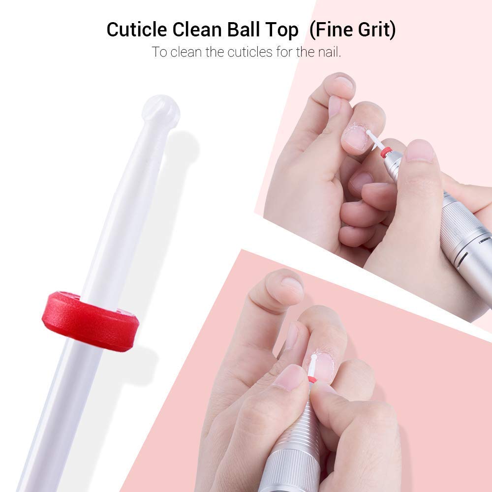MelodySusie 7x Premium Keramik Bits Set Professioneller Schleifkörper Schleifkopf Nagelfräser Aufsät