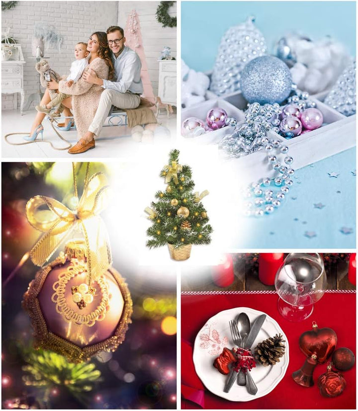 Riffelmacher Geschmückter Weihnachtsbaum beleuchtet 50cm 20257 - Gold - Weihnachtsbaum mit Lichterke