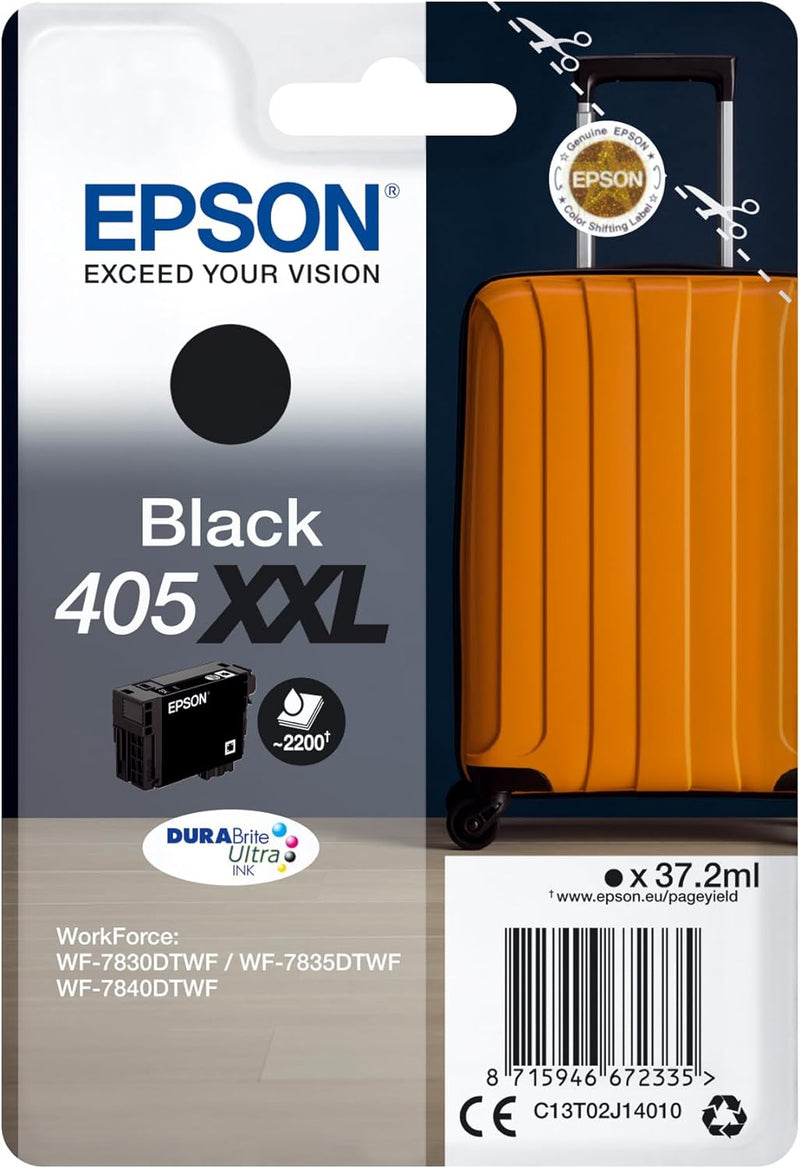 Epson Orginal 405XXL Tinte Koffer Singlepack schwarz XXL WF-7830DTWF WF-7835DTWF WF-7840DTWF WF-7310