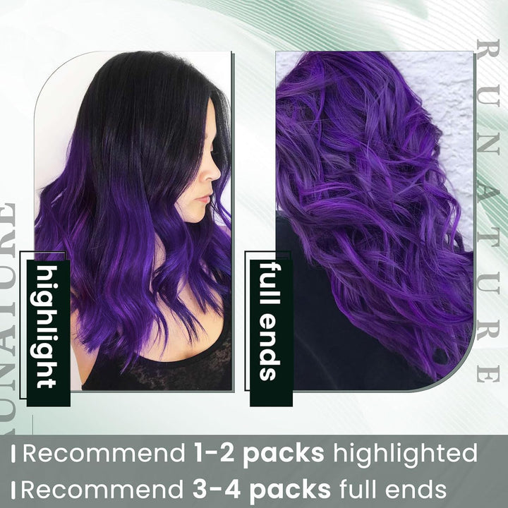 RUNATURE Extensions Echthaar Bonding I Tip 40cm Lila Fusion Haarverlangerung Echthaar Bonding Remy E