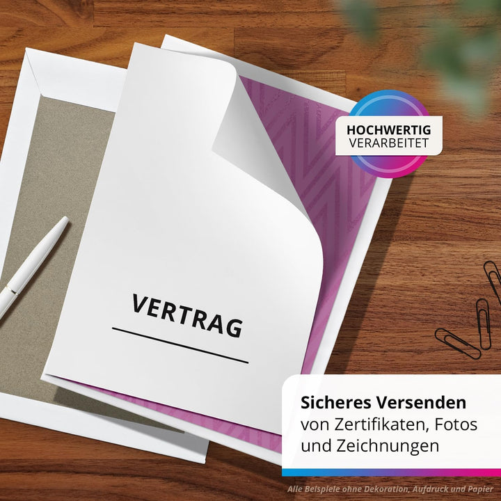 Briefumschläge mit Fenster DIN C4 weiss Papprückwand | 25 Stück | selbstklebend | Versandtaschen PRE