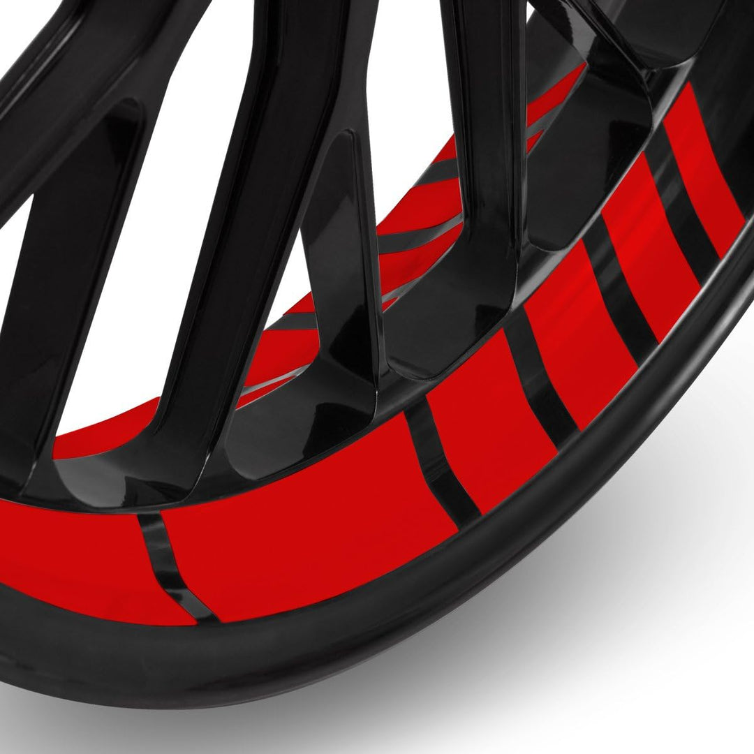 Felgenbettaufkleber im GP Design - Komplettset für 16" bis 19" - Farbe & Breite wählbar rot glänzend