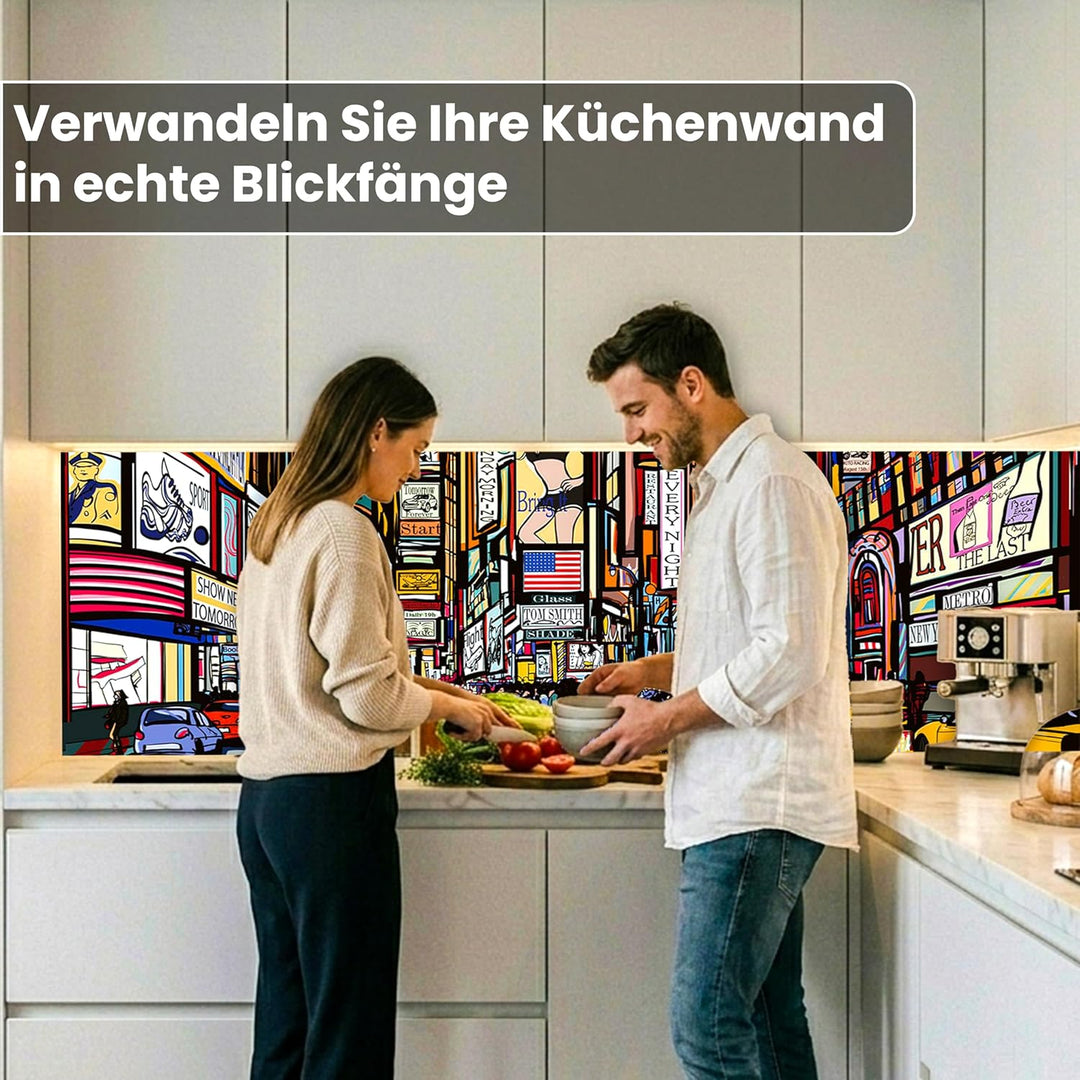 Küchenrückwand Folie selbstklebend Times Square | Klebefolie - Dekofolie - Spritzschutz für Küche |