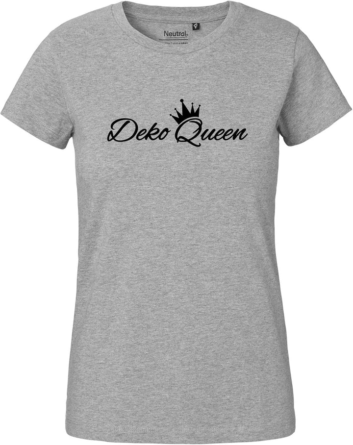 Huuraa Damen T-Shirt Deko Queen Krone Geschenk Grösse XS-XXL Bio Baumwolle Fairtrade Deko Queen Gesc