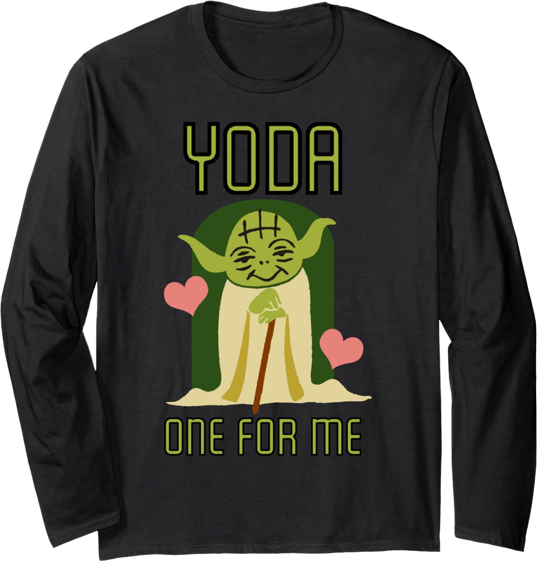 Star Wars Yoda One For me Valentines Text Langarmshirt