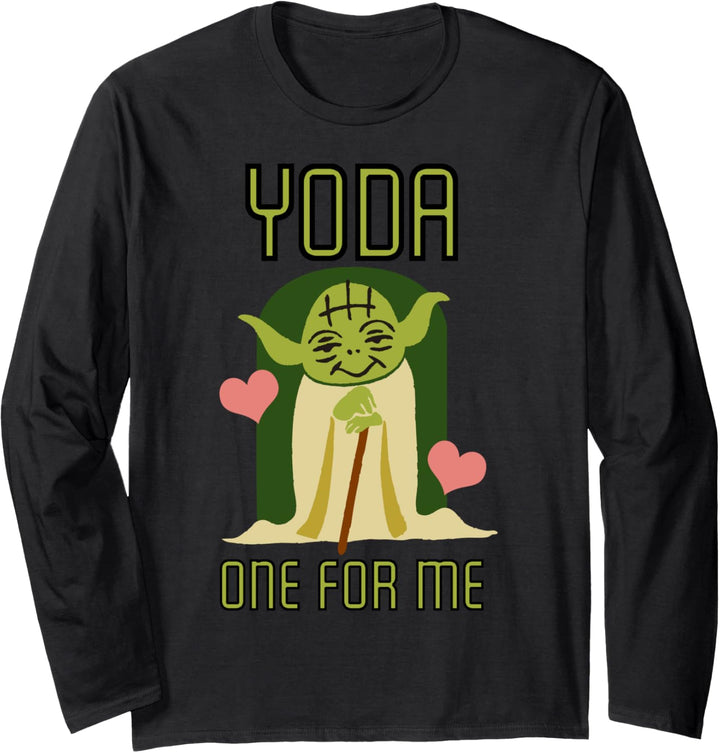 Star Wars Yoda One For me Valentines Text Langarmshirt