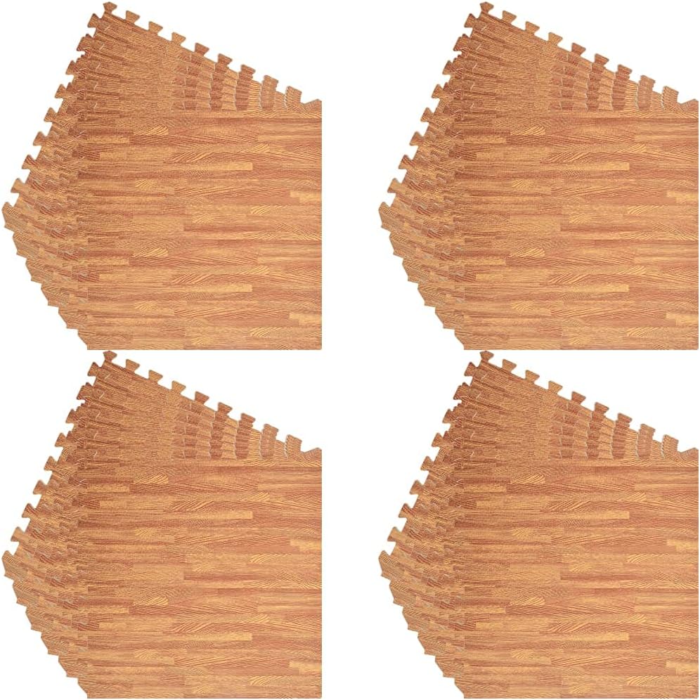 vidaXL 24x Puzzle Bodenmatte Holzoptik Schutzmatten Puzzlematten Bodenschutzmatten Sportmatten Unter