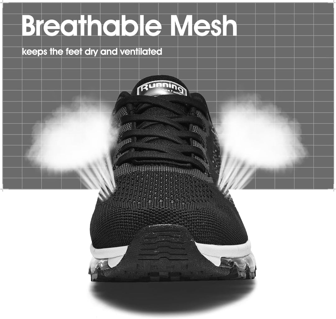 frysen Herren Damen Sportschuhe Laufschuhe mit Luftpolster Turnschuhe Profilsohle Sneakers Leichte S