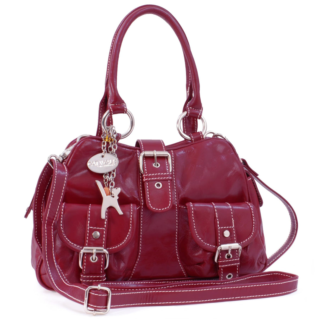 Catwalk Collection Handbags - Damen Leder Henkeltasche - Umhängetasche/Handtasche Mittelgross - Vers