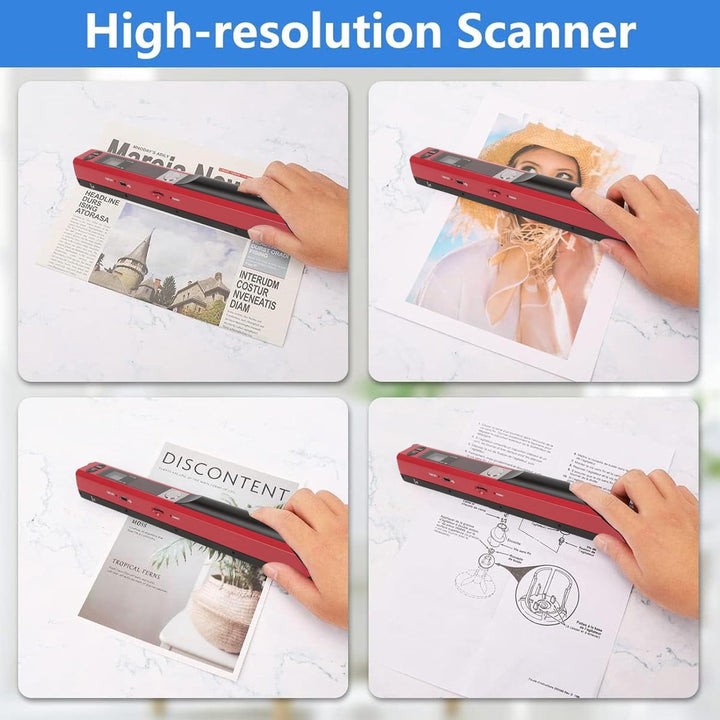 Photo Mobile Scanner, Einfach mit 3 Auflösungsmodi Dokument Scanner ABS für Häuser mit (Rot), Rot