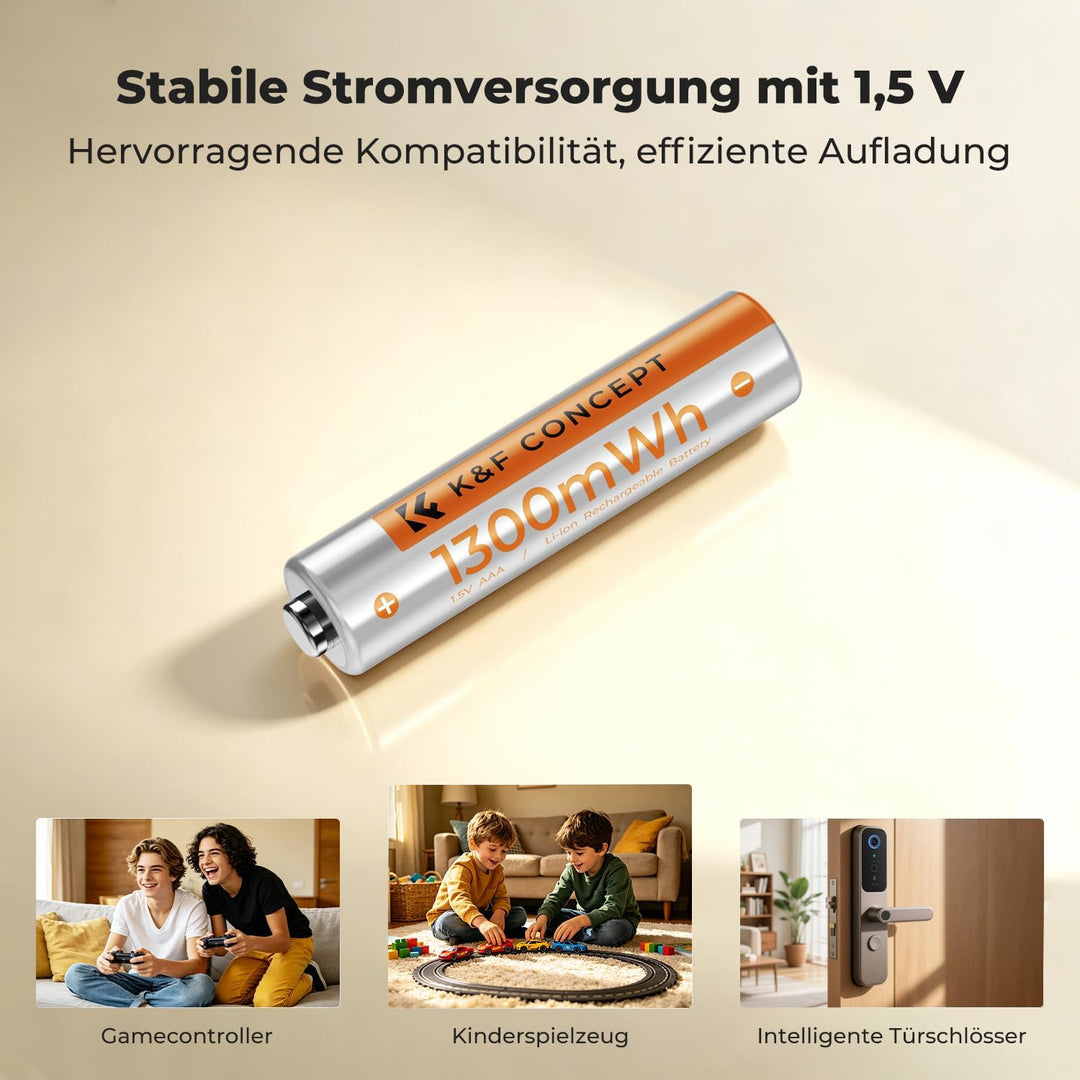 K&amp;F CONCEPT AAA Batterien AAA Akku AAA Wiederaufladbare Lithium Akkus | 12 Pack 1,5V AAA Lithium Bat