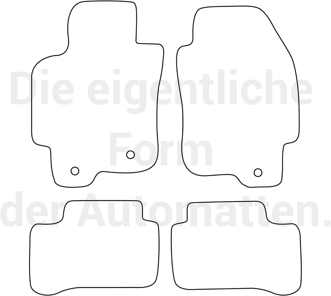 moto-MOLTICO Fussmatten Auto Velours Autoteppiche Schwarz Automatten Set 4-teilig passend für Jaguar