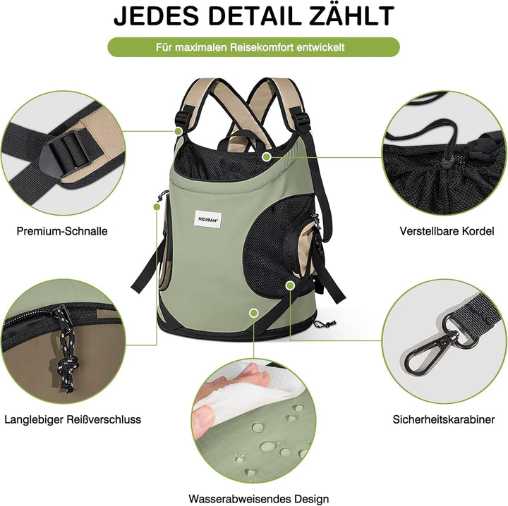 ALLSOPETS Hundetragerucksack, Tragbarer Haustiertragerucksack für Katzen Hunde Welpen, Integrierter