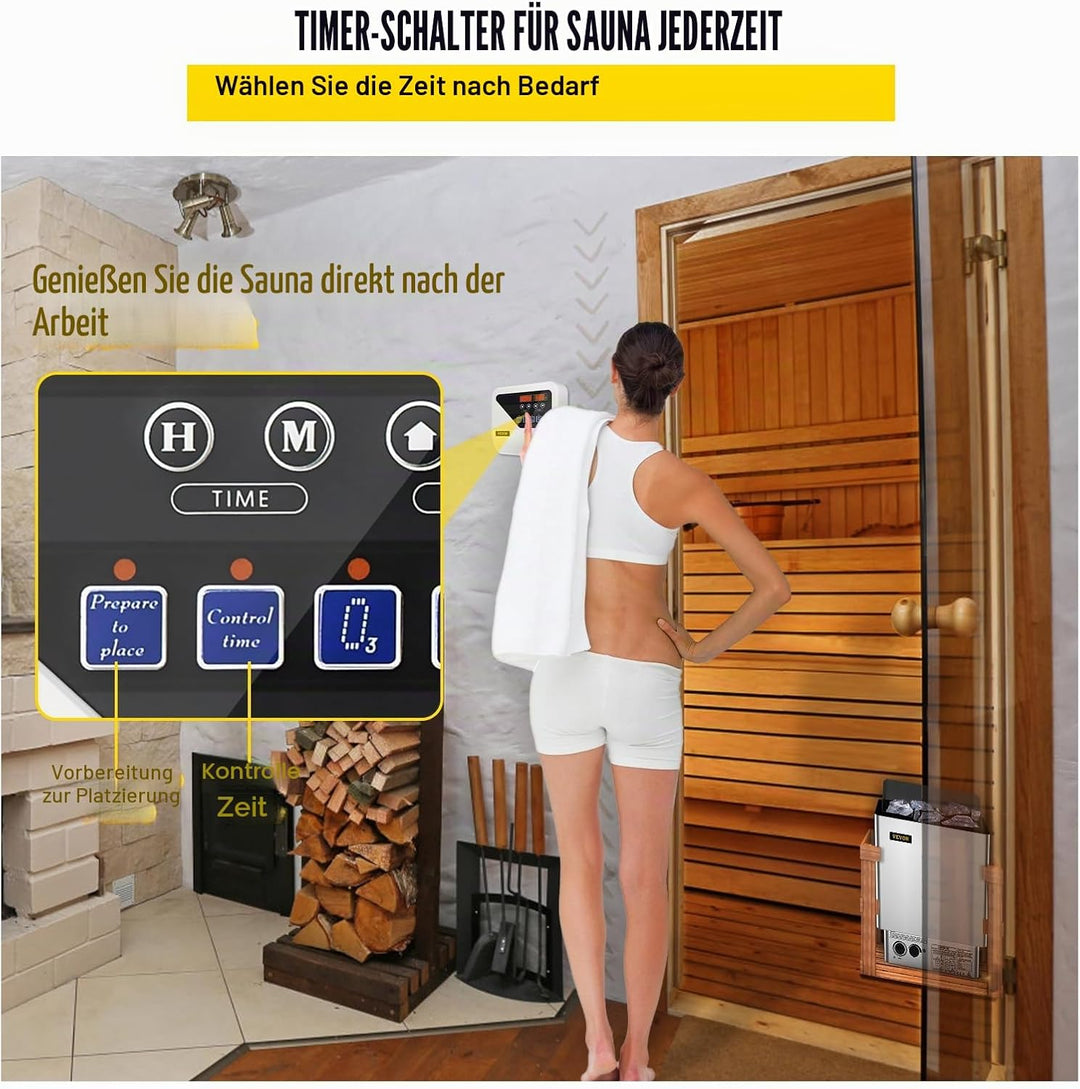 Digitaler Sauna-Steuerung für Saunaofen von 3 bis 9 kW Anzeige digitaler Controller externer Freizei