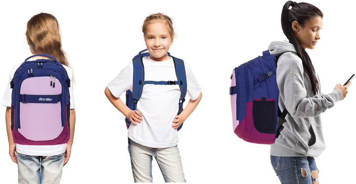 Bestway 2 Teile Set Schulrucksack Packer Jungen Mädchen Rucksack Schultasche 40177 + Trinkflasche (R