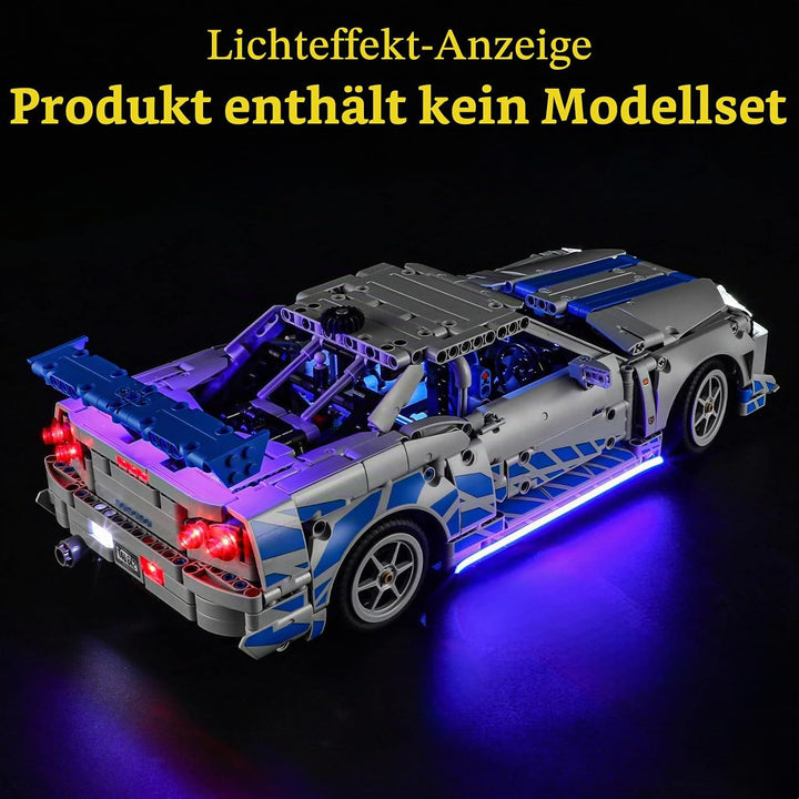 GEAMENT LED Licht-Set Kompatibel mit Lego 2 Fast 2 Furious Nissan Skyline GT-R (R34) Flitzer (Car) T
