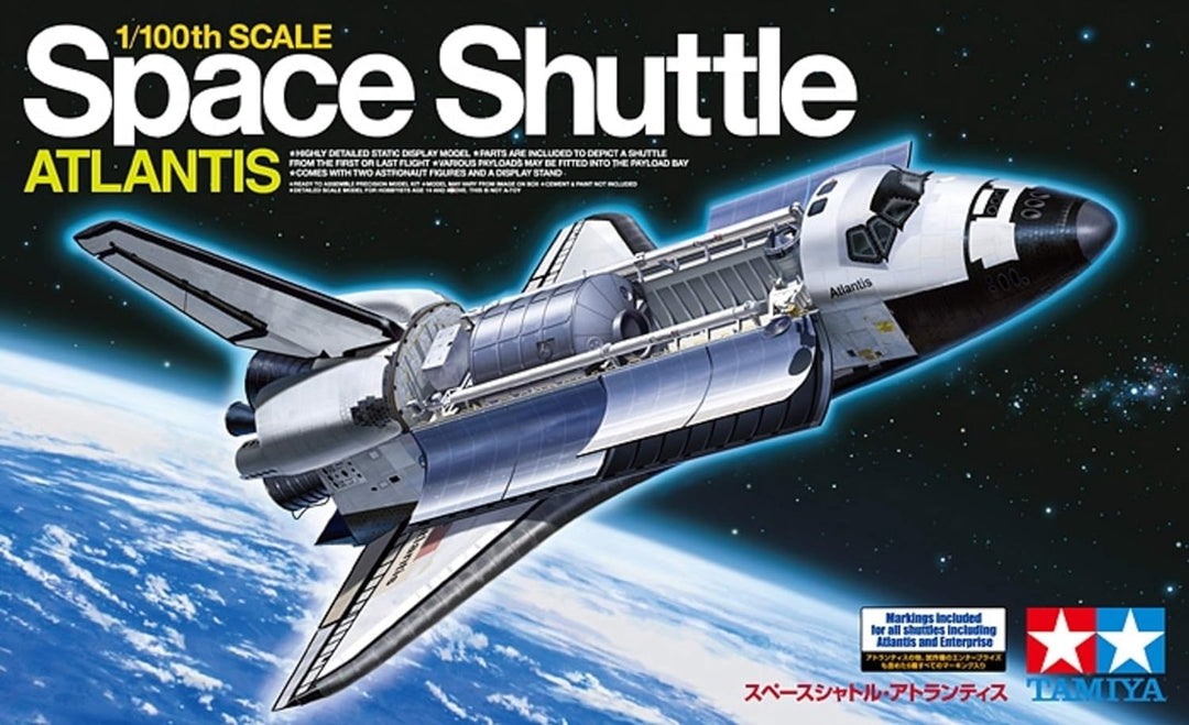 Tamiya 300060402-1:100 Space Shuttle Atlantis, Silber