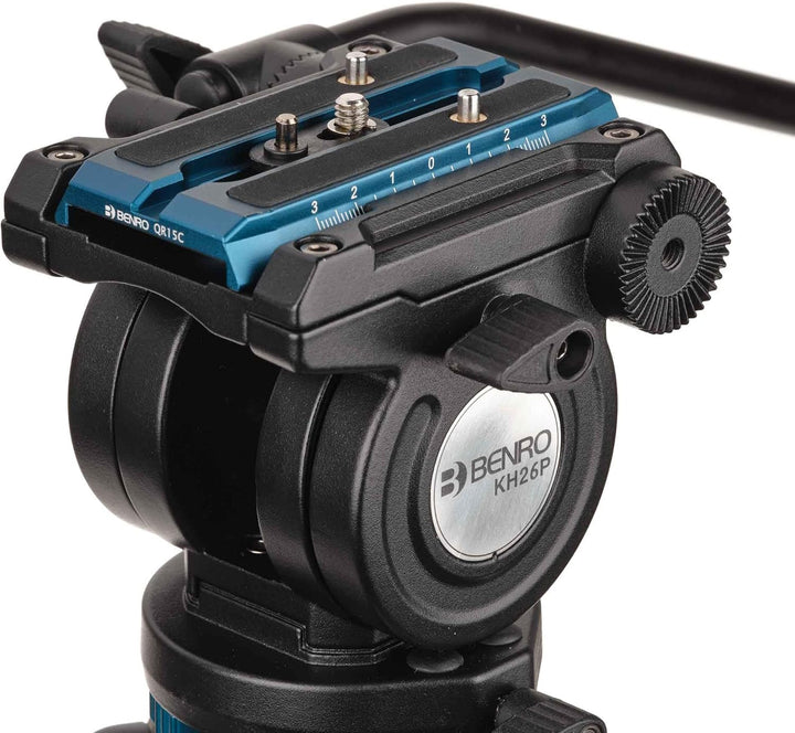 Benro Videostativ mit Kopf, 6,8 kg Traglast, stufenlose Panorama-Dämpfung, verdrehsichere Kameraplat