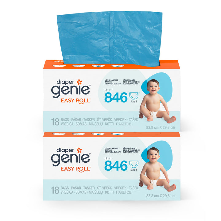Diaper Genie - 2er-Pack Original Easy Roll Nachfüllungen 2x18 Beutel kompatibel mit Diaper Genie Pla