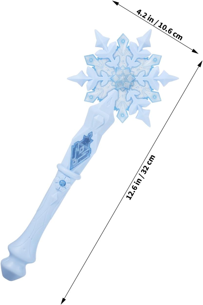MAGICLULU Schnee Zauberstab Blitzstäbe Schneeflockenstäbe Mädchen Kleider Leuchtende Schneeflocke Le