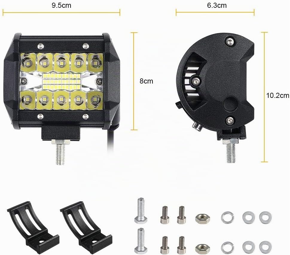 URAQT LED Arbeitsscheinwerfer, Scheinwerfer LED Auto, 2x60W Zusatzscheinwerfer, Flutlicht Wasserdich