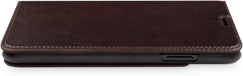 WIIUKA Echt Ledertasche - TRAVEL Italy - für Apple iPhone XS MAX - PFLANZLICH GEGERBTES Leder - Brau