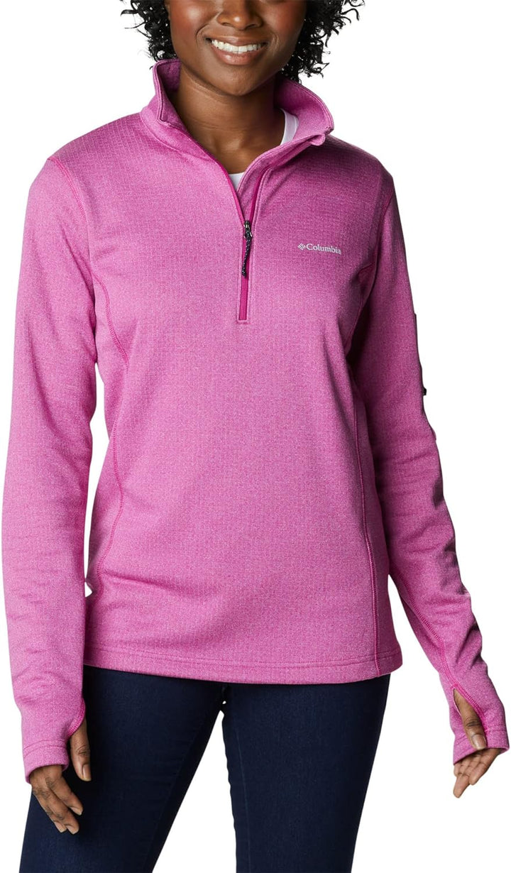 Columbia Damen Park View Half-Zip Grid Fleecejacke mit halbem Reissverschluss Wild Fuchsia Heather M