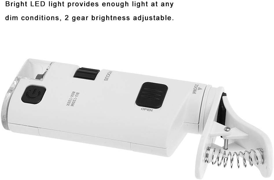 Mikroskop Lupe,Handy Mikroskop Objektiv mit 80-120-fach Einstellbarer Zoom-LED Handy-Mikroskop Mini-