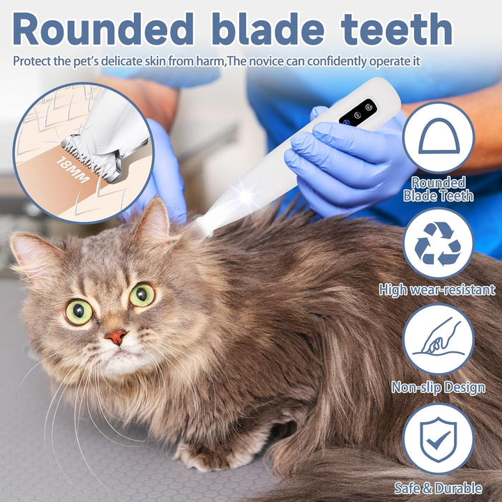 Hundeschermaschine mit LED-Licht, Pfotentrimmer für Hunde, USB Wiederaufladbarer Hund Pfoten Trimmer