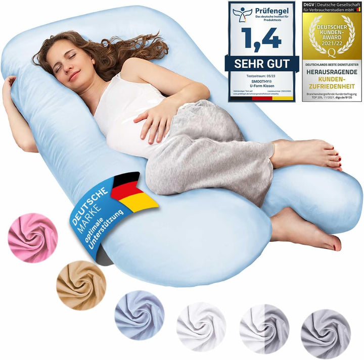 XXL Schwangerschaftskissen Seitenschläferkissen, Lagerungskissen, Baby-Kissen & Stillkissen in U-For