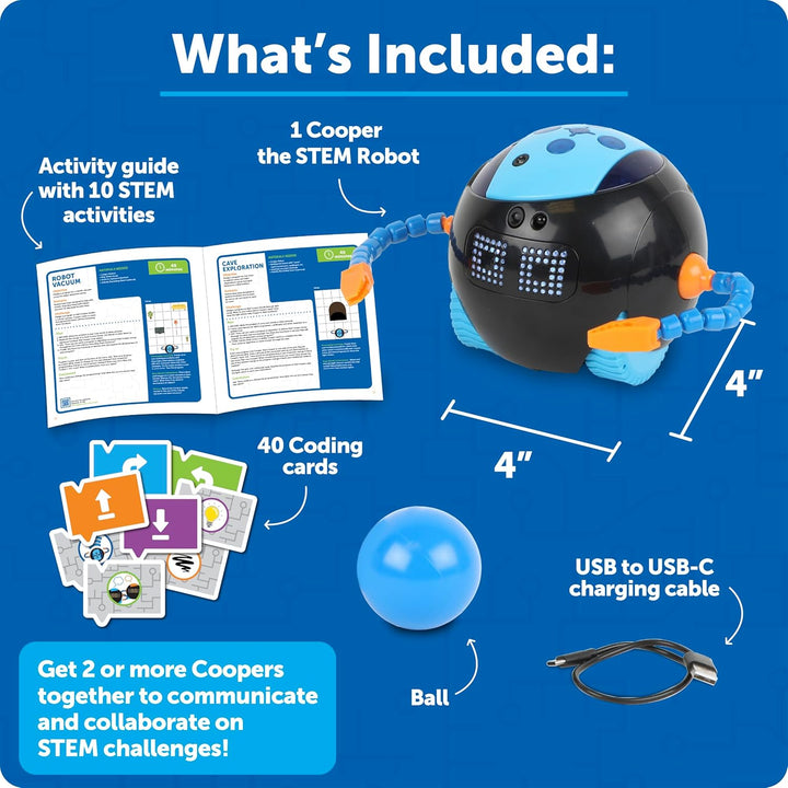 Learning Resources Cooper Der STEM-Roboter Einzeln LER3119, Ab 5 Jahren, Programmieren Lernen Ohne B