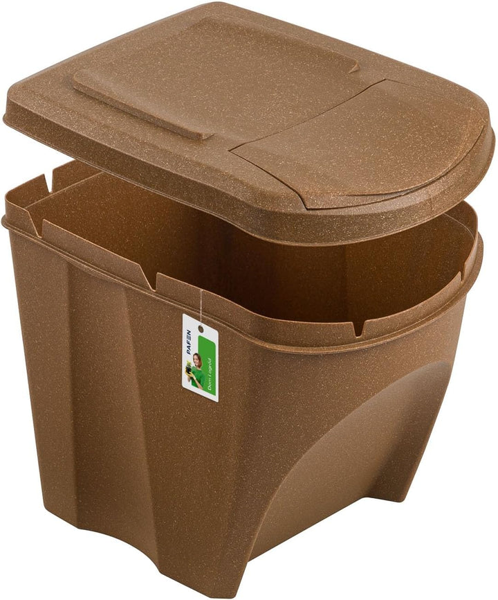 Mülleimer Set Eco Mülltrennsystem 3x25L – Abfalleimer mit farbigen Deckeln, Recycling Behälter für K